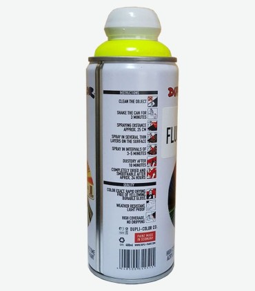 اسپری رنگ زرد فلورسنت حجم 400 رنگ اکریلیک دوپلی کالر